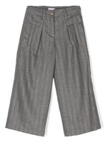 Brunello Cucinelli Kids pantalon droit à fines rayures - Gris - thumbnail