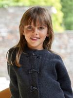 Fantasie vest voor meisjes met fluweel / velours met strik antraciet