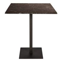 PTMD Plaza Bistrotable Square Brown Marble Taupe Base