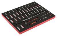 Bahco Foaminlay Fit&Go 3/3 met lange doppen en toebehoren 1/4" | 1/2" en 3/8" - 75-delig - FF1A54