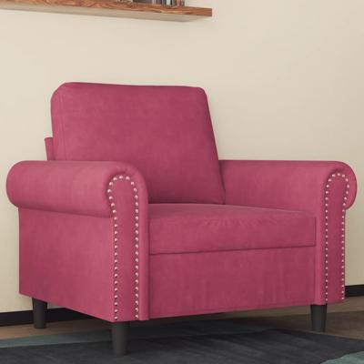 Fauteuil 60 cm fluweel wijnrood