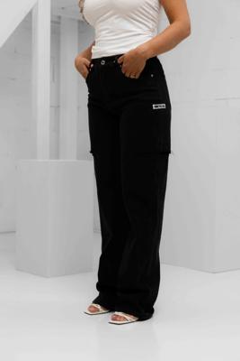 Unique The Label June Wide Leg Jeans Dames Zwart - Maat 32 - Kleur: Zwart | Soccerfanshop