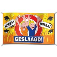 Geslaagd vlag - Gevelvlag - 100 x 150 cm - Hoera - polyester - versiering