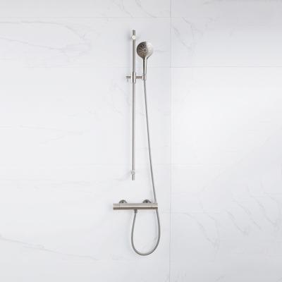 Fortifura Calvi douchekraan met glijstangset met ronde handdouche, metalen doucheslang Geborsteld RVS PVD (RVS) SW767489/SW799447/SW706208/SW377862
