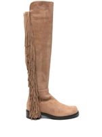 Stuart Weitzman bottines 5050 Bold Crystal Fringe 40 mm - Marron - thumbnail