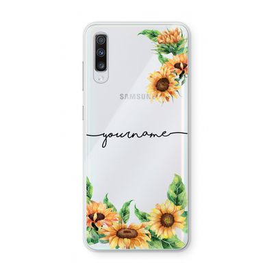 Zonnebloemen: Samsung Galaxy A70 Transparant Hoesje