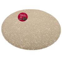 Placemat - goud - dia 40 cm - rond - kunststof - onderlegger - kerstdiner/diner placemats
