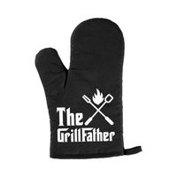 Vaderdag cadeau BBQ handschoen The Grillfather zwart - Ovenwanten - thumbnail