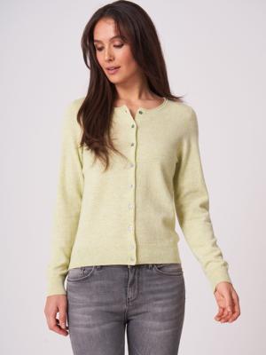 Basic fijngebreid vest met ronde hals van biologisch cashmere