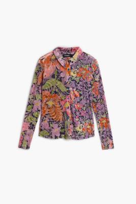 Devoré blouse met bloemen - RED - XXL