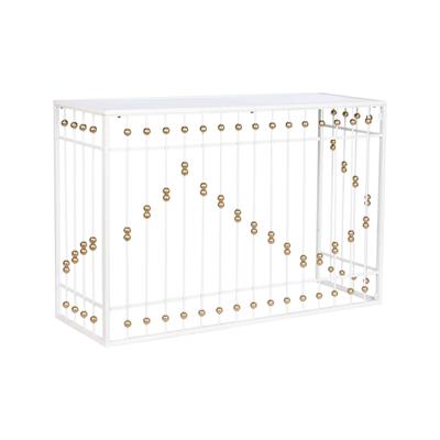 Wandtafel Home ESPRIT Wit Gouden Spiegel 120 x 40 x 80 cm