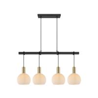 Light depot - hanglamp Credo 4L rond messing / opaal glas - Outlet