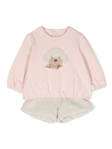 Il Gufo ensemble short-haut à design brodé - Rose