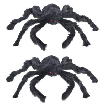 Funny Fashion Horror spin - 2x - zwart - 28 cm - Halloween thema -decoratie