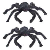 Funny Fashion Horror spin - 2x - zwart - 28 cm - Halloween thema -decoratie