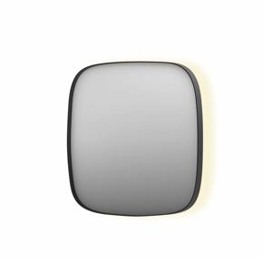 Spiegel INK SP30 80x4x80 cm incl. Indirect LED-Verlichting Rondom en Spiegelverwarming Geborsteld Metal Black