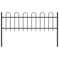 VidaXL Tuinhek met ronde bovenkant 1,8 m staal zwart