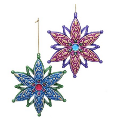 Ornament pvc pauwsneeuwvlok l14 cm - Kurt s adler