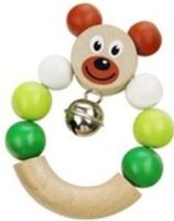 Detoa rammelaar teddybeer junior 70 x 90 cm hout bruin/groen - thumbnail