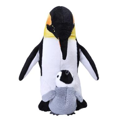 Wild Republic Pluche knuffel - keizerspinguin met jong - 38 cm