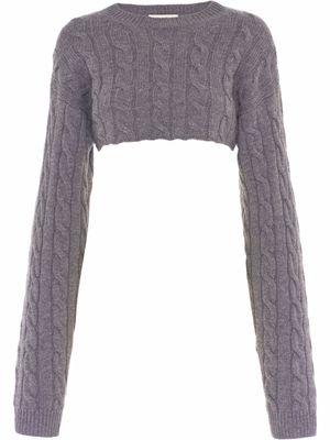 Miu Miu pull torsadé crop en cachemire - Gris