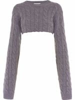 Miu Miu pull torsadé crop en cachemire - Gris