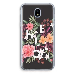 Hello in flowers: Samsung Galaxy J5 (2017) Transparant Hoesje