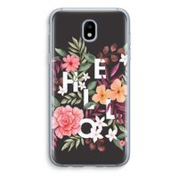 Hello in flowers: Samsung Galaxy J5 (2017) Transparant Hoesje