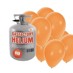 Helium tankje met 50 oranje ballonnen   -