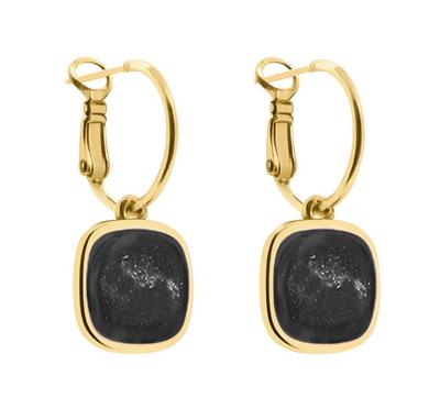Qoss Hang Oorbellen Yinthe Zwart | Goud