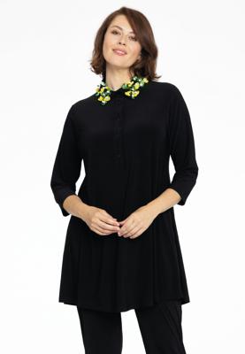 Yoek Tuniek wide bottom met pailletten | Zwart | Maat 38/40