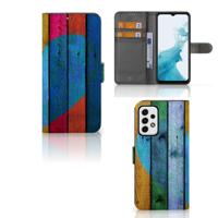 Samsung Galaxy A23 | Book Style Case | Wood Heart - Cadeau voor je Vriend