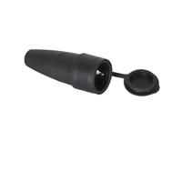 Showtec rubber schuko connector female 230V zwart - thumbnail