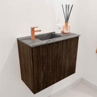 Toiletmeubel Mondiaz Joya Dlux | 50 cm | Meubelkleur Walnut | Faye wastafel Sombra Wasbak Links | 1 kraangat