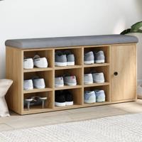 Schoenenbank 102x32x50 cm bewerkt hout sonoma eikenkleurig - thumbnail