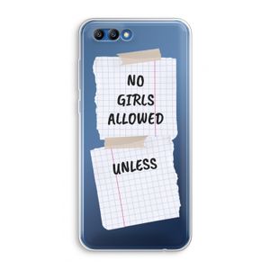 No Girls Allowed Unless: Honor 10 Transparant Hoesje