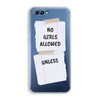 No Girls Allowed Unless: Honor 10 Transparant Hoesje