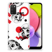 Silicone Back Case Samsung Galaxy A03S Skull Red - thumbnail