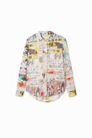 Overhemd met krantenknipsels - WHITE - S