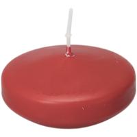 Enlightening Candles Drijfkaarsen - 8x stuks - rood - ca 8 branduren - geurloos - Dia 8 cm - groot