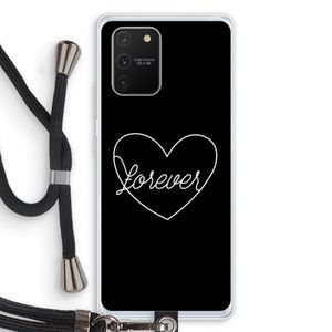 Forever heart black: Samsung Galaxy S10 Lite Transparant Hoesje met koord