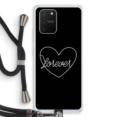 Forever heart black: Samsung Galaxy S10 Lite Transparant Hoesje met koord