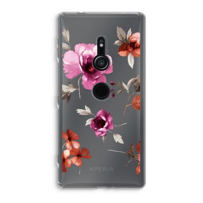 Geschilderde bloemen: Sony Xperia XZ2 Transparant Hoesje