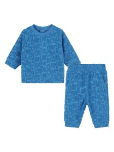 Marc Jacobs Kids pantalon à logo en jacquard - Bleu