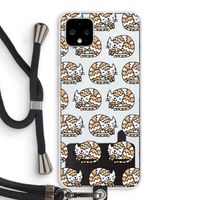 Slapende poes: Pixel 4 XL Transparant Hoesje met koord