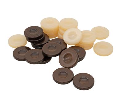 Deluxe Backgammon Stenen Bruin & Ivoor 36mm