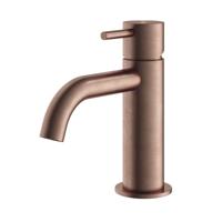 Hotbath Archie - Wastafelmengkraan - zonder Waste - Laag - Geborsteld Koper PVD - Opbouw - Messing - V01