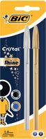 Bic balpen Cristal Shine, blister met 2 stuks (goud en zilver)