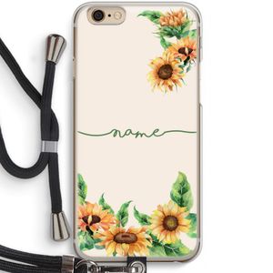 Zonnebloemen: iPhone 6 / 6S Transparant Hoesje met koord