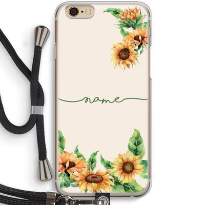 Zonnebloemen: iPhone 6 / 6S Transparant Hoesje met koord